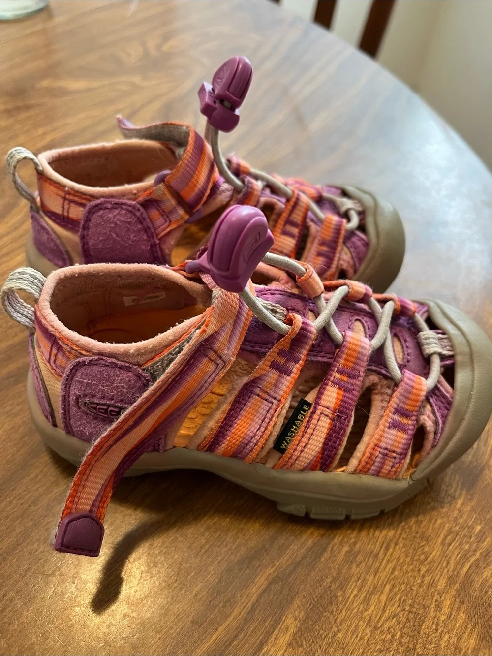 Kids Purple & Orange Outdoor Sandals - Keen little kids size 8